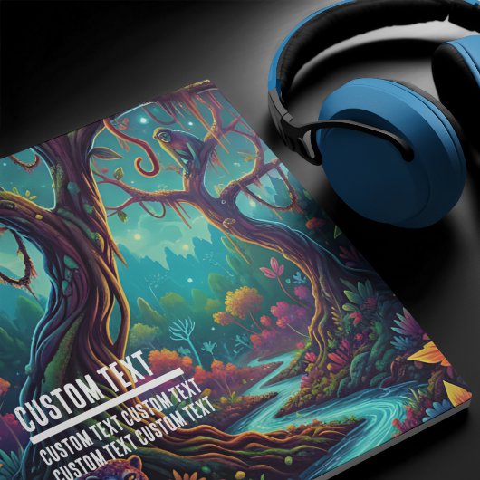 Custom Text Enchanted Jungle Monkeys Vibrant Mousepad