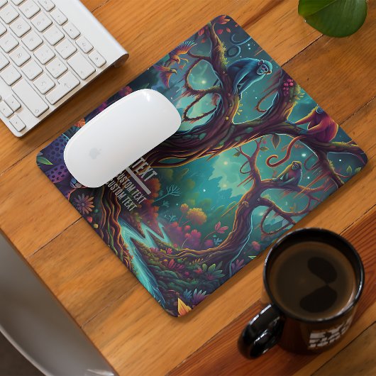 Custom Text Enchanted Jungle Monkeys Vibrant Mousepad