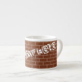 Custom Text Espresso Cup mit Ziegelmauer Espressotasse (Vorderseite Rechts)