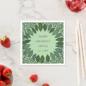 Custom text eucalyptus Frame Napkin – sage green Serviette (Beispiel)
