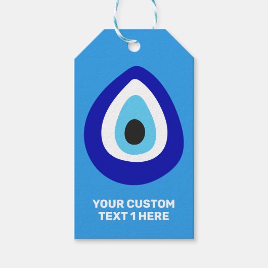 Custom Text Evil Eye Nazar Amulet Geschenkanhänger (Vorderseite)