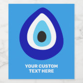 Custom Text Evil Eye Nazar Amulet Weinetikett (Einzelnes Label)