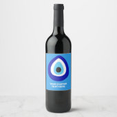 Custom Text Evil Eye Nazar Amulet Weinetikett (Vorderseite)