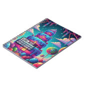 Custom Text Fantasy Layered Cake Blue Pink Purple Notizblock (Linke Seite)