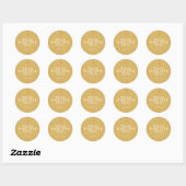 Custom Text faux glitter Round Sticker (Blatt)