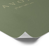Custom Text Favors Simple Gold Sage Green Poster (Ecke)