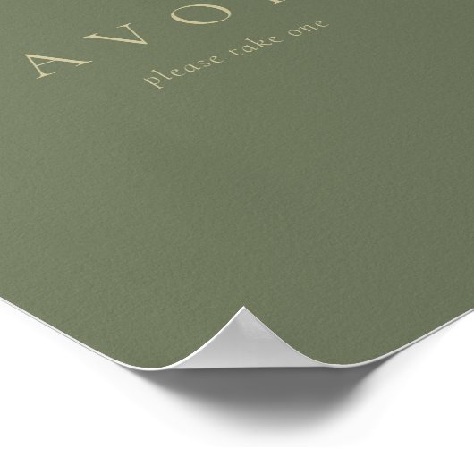 Custom Text Favors Simple Gold Sage Green Poster (Ecke)