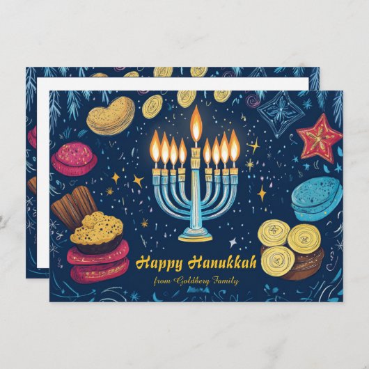 Custom text Festival of Lights: Feiertagskarte (Vorne/Hinten)