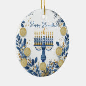 Custom text Festival of Lights Harmony Keramik Ornament (Rechts)