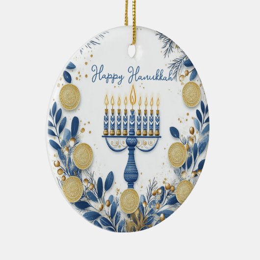 Custom text Festival of Lights Harmony Keramik Ornament (Rechts)