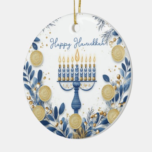 Custom text Festival of Lights Harmony Keramik Ornament (Links)