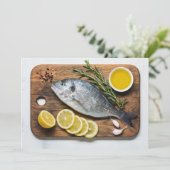 Custom Text Fish Dorado Einladung (Stehend Vorderseite)