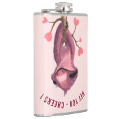 Custom Text Flask Funny Romantic Sloth - Chefs Flachmann (Rechts)
