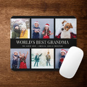 Custom Text Foto Collage World's BEST GRANDMA Mousepad