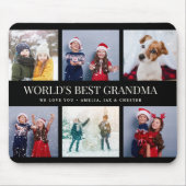 Custom Text Foto Collage World's BEST GRANDMA Mousepad (Vorne)