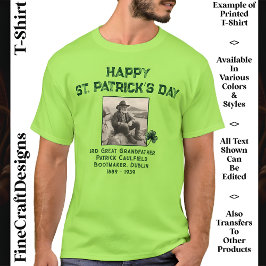 Custom Text Foto, Irish Roots St Patrick's Day 05 T-Shirt