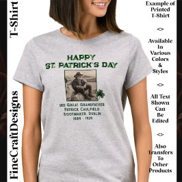 Custom Text Foto, Irish Roots St Patrick's Day 05 T-Shirt