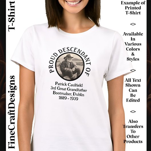 Custom Text Foto, Irish Roots St Patrick's Day 08 T-Shirt