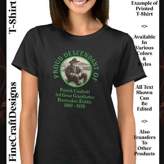 Custom Text Foto, Irish Roots St Patrick's Day 08 T-Shirt