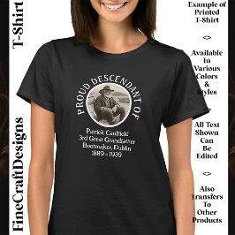 Custom Text Foto, Irish Roots St Patrick's Day 08 T-Shirt