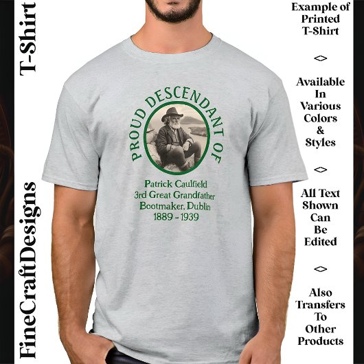 Custom Text Foto, Irish Roots St Patrick's Day 08 T-Shirt