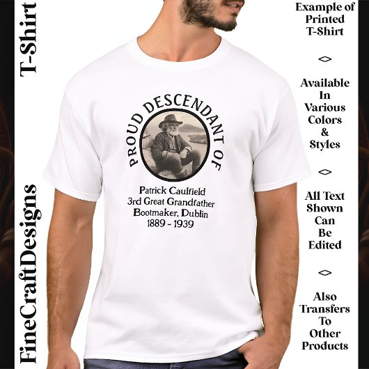 Custom Text Foto, Irish Roots St Patrick's Day 08 T-Shirt