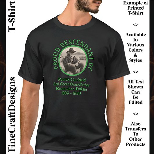 Custom Text Foto, Irish Roots St Patrick's Day 08 T-Shirt