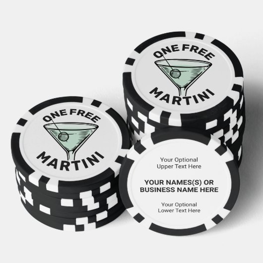 Custom Text Free Martini Pokerchips (Stapel)
