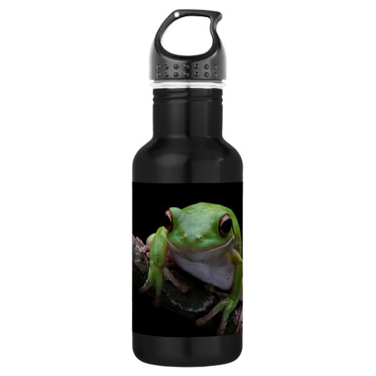 Custom Text Frosch Edelstahl Wasserflasche (Vorderseite)