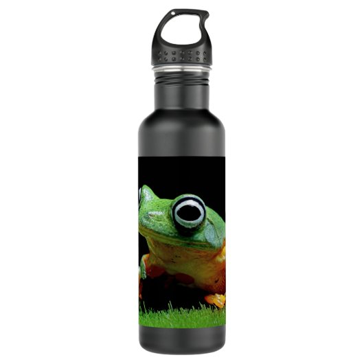 Custom Text Frosch Edelstahl Wasserflasche Edelstahlflasche (Vorderseite)