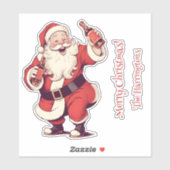 Custom Text Funny Betrunken Santa Aufkleber (Blatt)
