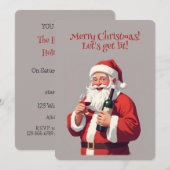 Custom Text Funny Betrunken Santa Einladung (Vorne/Hinten)