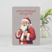 Custom Text Funny Betrunken Santa Einladung (Stehend Vorderseite)