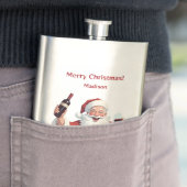 Custom Text Funny Betrunken Santa Flachmann (Beispiel)
