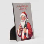 Custom Text Funny Betrunken Santa Fotoplatte (Seite)