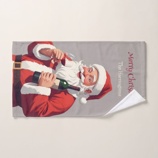 Custom Text Funny Betrunken Santa Handtuch (Handtuch)