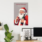 Custom Text Funny Betrunken Santa Poster (Heimbüro)