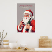 Custom Text Funny Betrunken Santa Poster (Küche)
