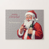 Custom Text Funny Betrunken Santa Puzzle (Horizontal)