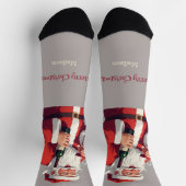 Custom Text Funny Betrunken Santa Socken (Oben)