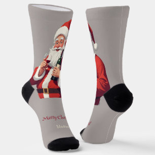 Custom Text Funny Betrunken Santa Socken