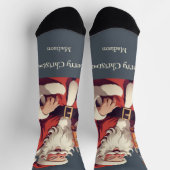 Custom Text Funny Betrunken Santa Socken (Oben)