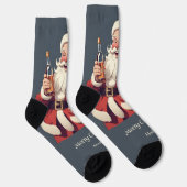 Custom Text Funny Betrunken Santa Socken (Rechts)