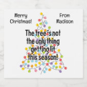 Custom Text Funny Lit Weihnachtsbaum Bierflaschenetikett (Einzelnes Label)