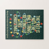 Custom Text Funny Lit Weihnachtsbaum Puzzle (Horizontal)