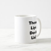 Custom Text Funny Red Lips Cartoon Mouth Kaffeetasse (VorderseiteRechts)