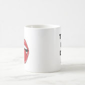 Custom Text Funny Red Lips Cartoon Mouth Kaffeetasse (Mittel)