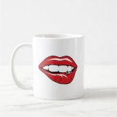 Custom Text Funny Red Lips Cartoon Mouth Kaffeetasse (Links)