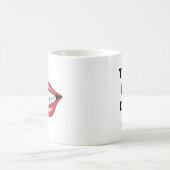 Custom Text Funny Red Lips Cartoon Mouth Kaffeetasse (Mittel)