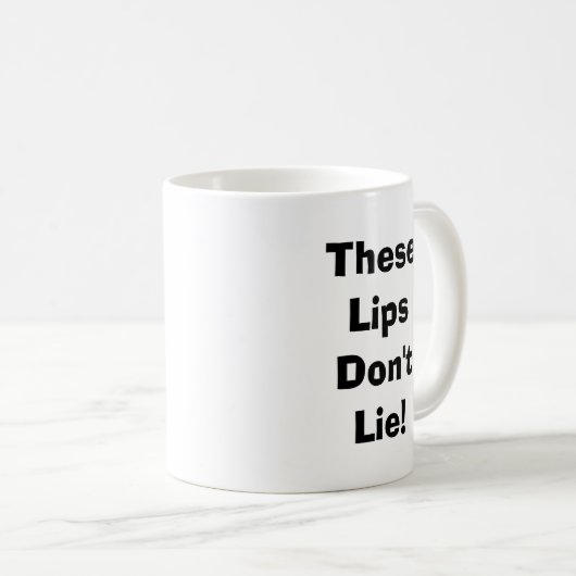 Custom Text Funny Red Lips Cartoon Mouth Kaffeetasse (VorderseiteRechts)